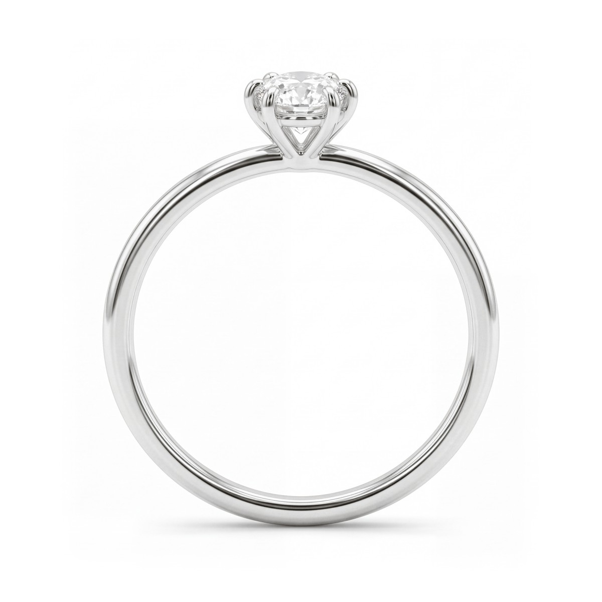 Mignon - Anel solitário de moissanite oval com seis garras
