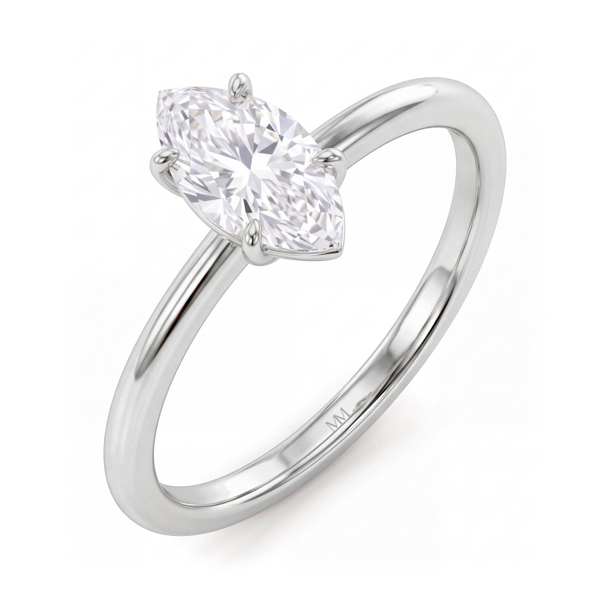 Willow - Anel de noivado solitário com moissanite navette