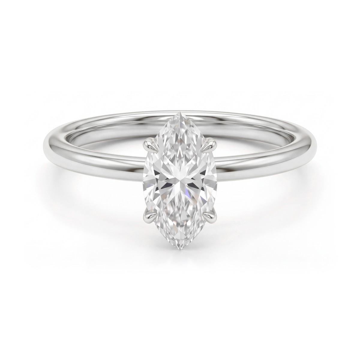 Willow - Anel de noivado solitário com moissanite navette