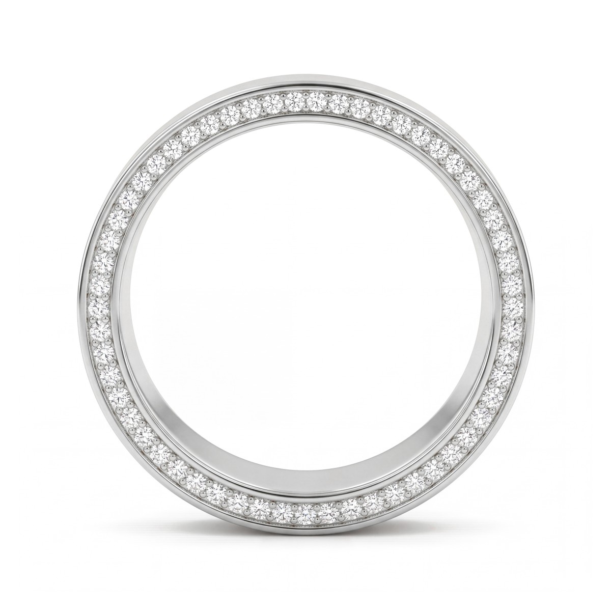 Horizon - Aliança de casamento para homem com moissanite com rebordos em pavé
