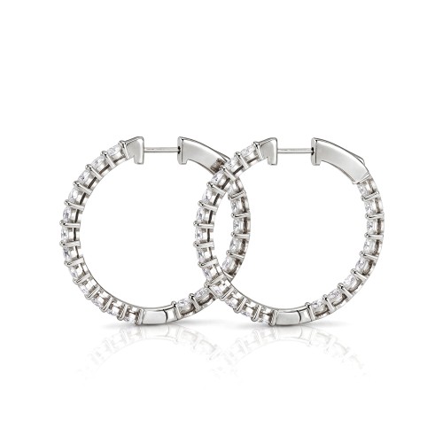 Luminette - Argolas com moissanite de talhe oval e garra partilhada