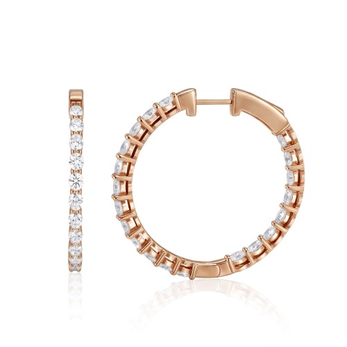 Luminette - Argolas com moissanite de talhe oval e garra partilhada