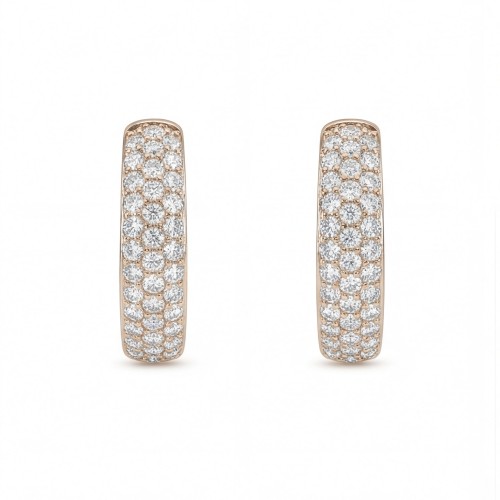Glintique - Argolas justas ao lóbulo com moissanite em pavé e fecho articulado