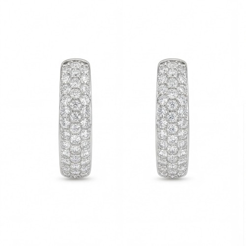 Glintique - Argolas justas ao lóbulo com moissanite em pavé e fecho articulado
