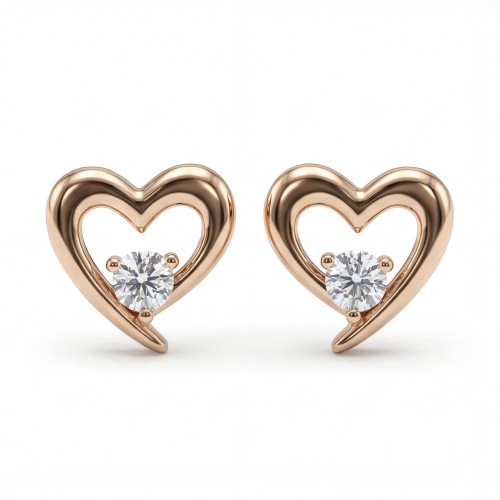 Essence - Brincos de coração com moissanite