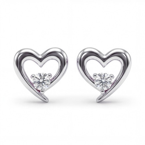 Essence - Brincos de coração com moissanite