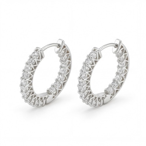 Pristine - Argolas huggie pequenas em moissanite