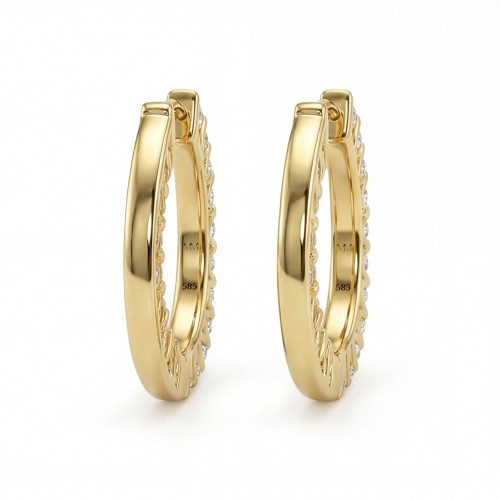 Pristine - Argolas huggie pequenas em moissanite