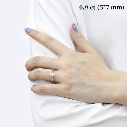 Eloise - Anel solitário em moissanite oval