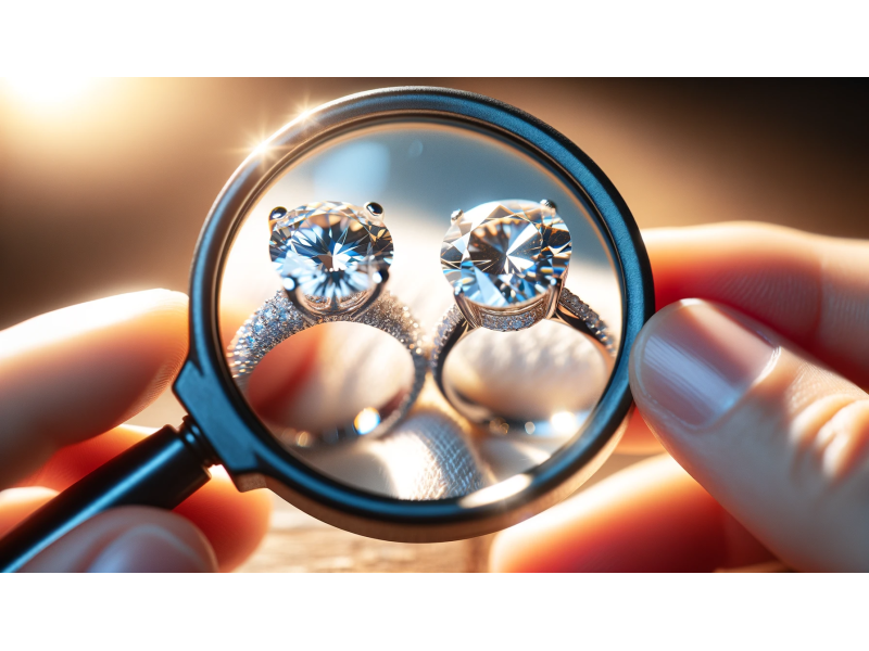 Consegue ver a diferença entre a moissanite e o diamante?