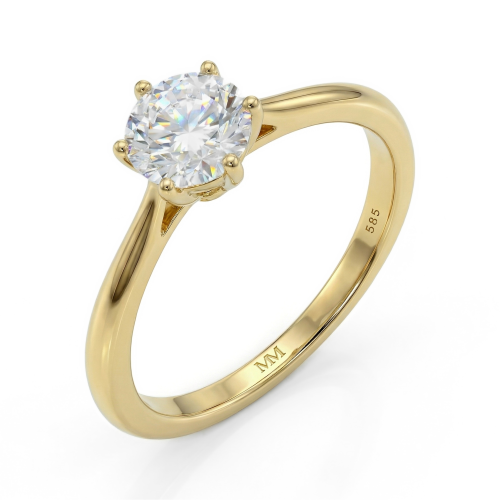 Ella - Anel de noivado solitário com moissanite