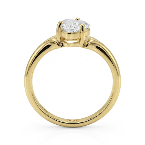 Elysia - Anel solitário com moissanite em talhe trillion
