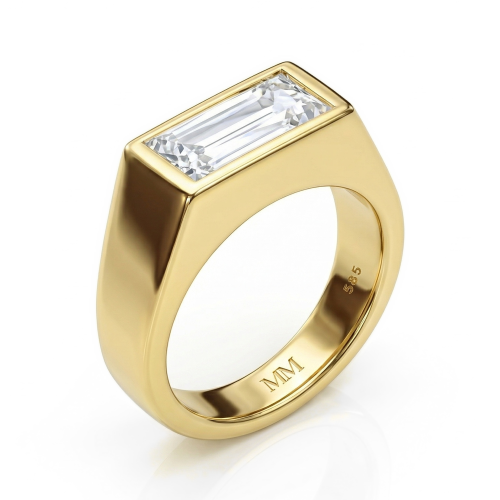 Maxton - Anel para homem com moissanite retangular