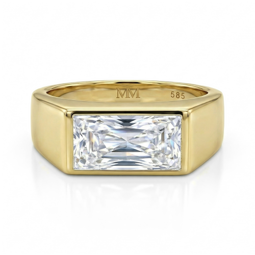 Maxton - Anel para homem com moissanite retangular