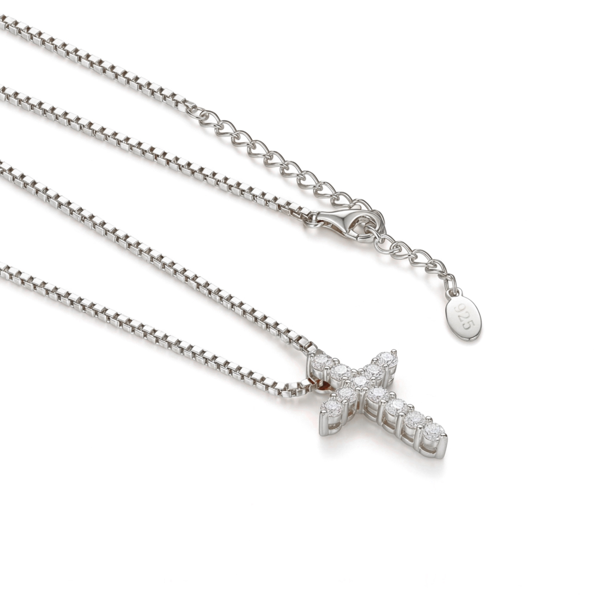 Divinity - Pendente em cruz com moissanite