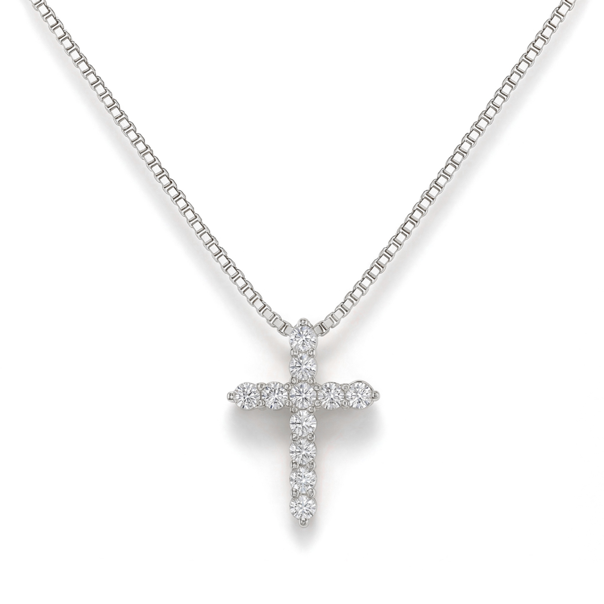 Divinity - Pendente em cruz com moissanite