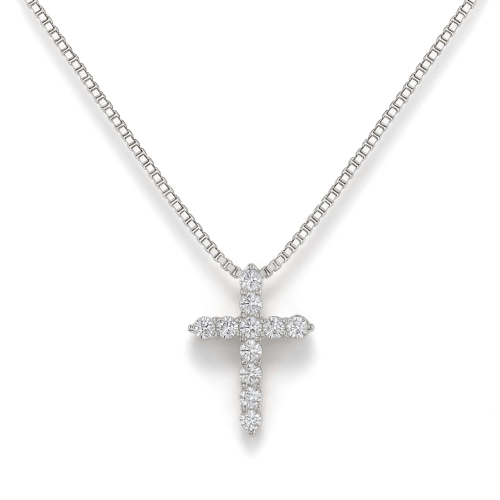 Divinity - Pendente em cruz com moissanite