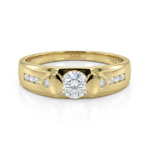 Onyx - Anel para homem em moissanite com pedras laterais de realce