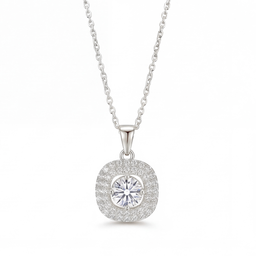 Vivara - Pendente em moissanite com halo cravejado
