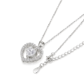 Valoria - Pendente em moissanite em forma de coração com detalhe de halo