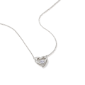 Embrace - Pendente em moissanite com silhueta de coração e pedra central