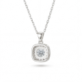 Haloette - Pendente em moissanite com detalhe em halo completo