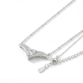 Vaneza - Colar elegante em moissanite em forma de V com detalhes em pavé