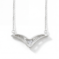 Vaneza - Colar elegante em moissanite em forma de V com detalhes em pavé