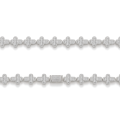 Virtuoso - Corrente com cruz em moissanite de talhe esmeralda, com pavé e fecho marcante