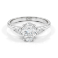 Vivienne - Anel de noivado trilogia com moissanite oval