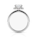 Regalia - Anel em moissanite de talhe princesa com halo e aro em pavé