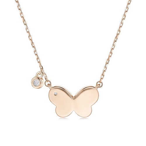 Papillia - Colar com charm de borboleta e apontamentos em moissanite