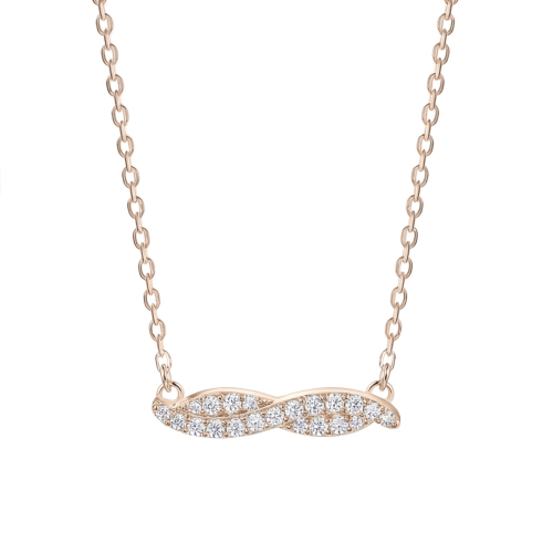 Astrid - Colar em moissanite inspirado na forma navette com cravação em pavé