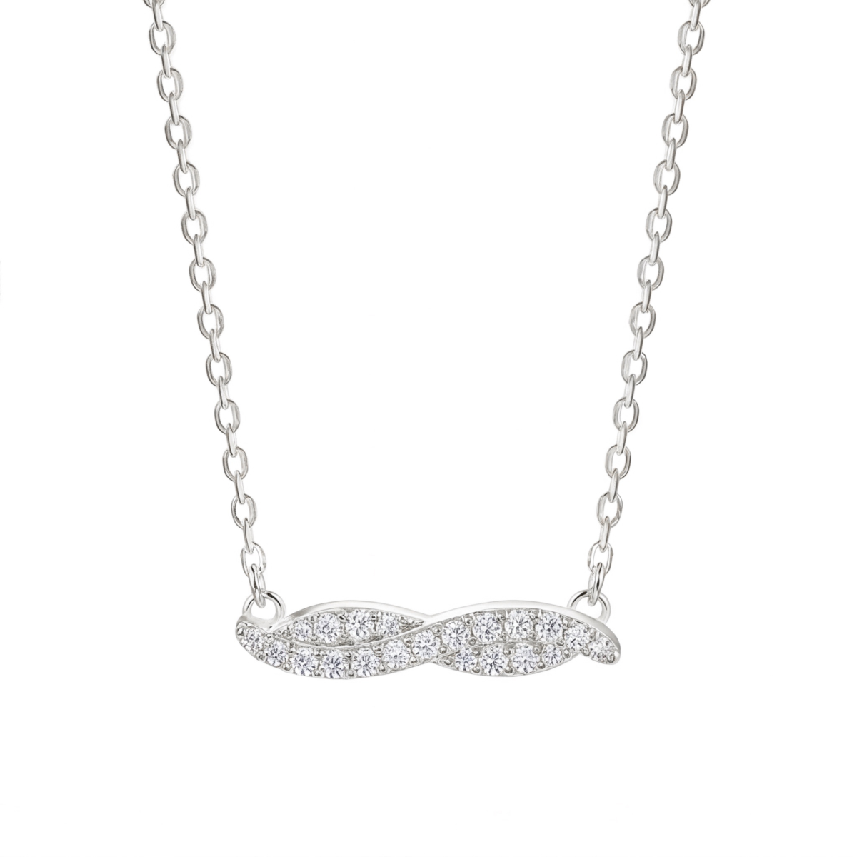 Astrid - Colar em moissanite inspirado no talhe navette com cravação em pavé