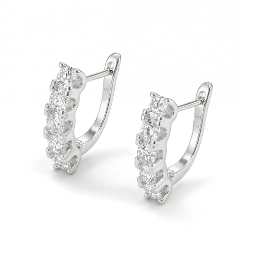 Cascade - Argolas lineares em moissanite
