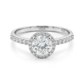 Glimmerette - Anel luxuoso em moissanite com halo e detalhes em pavé