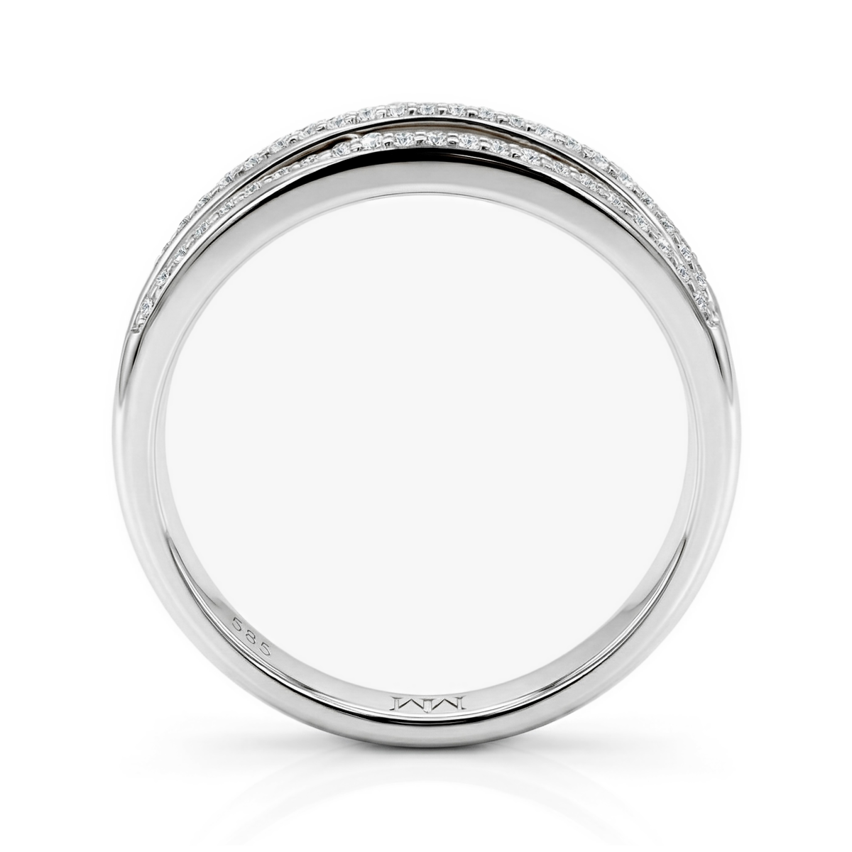 Estrella - Anel de linhas cruzadas com moissanite