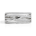 Estrella - Anel de linhas cruzadas com moissanite