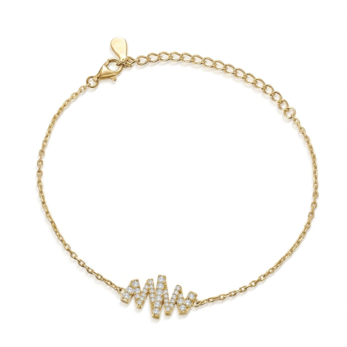 Spiralux - Pulseira ajustável em moissanite com desenho de um símbolo em pavé