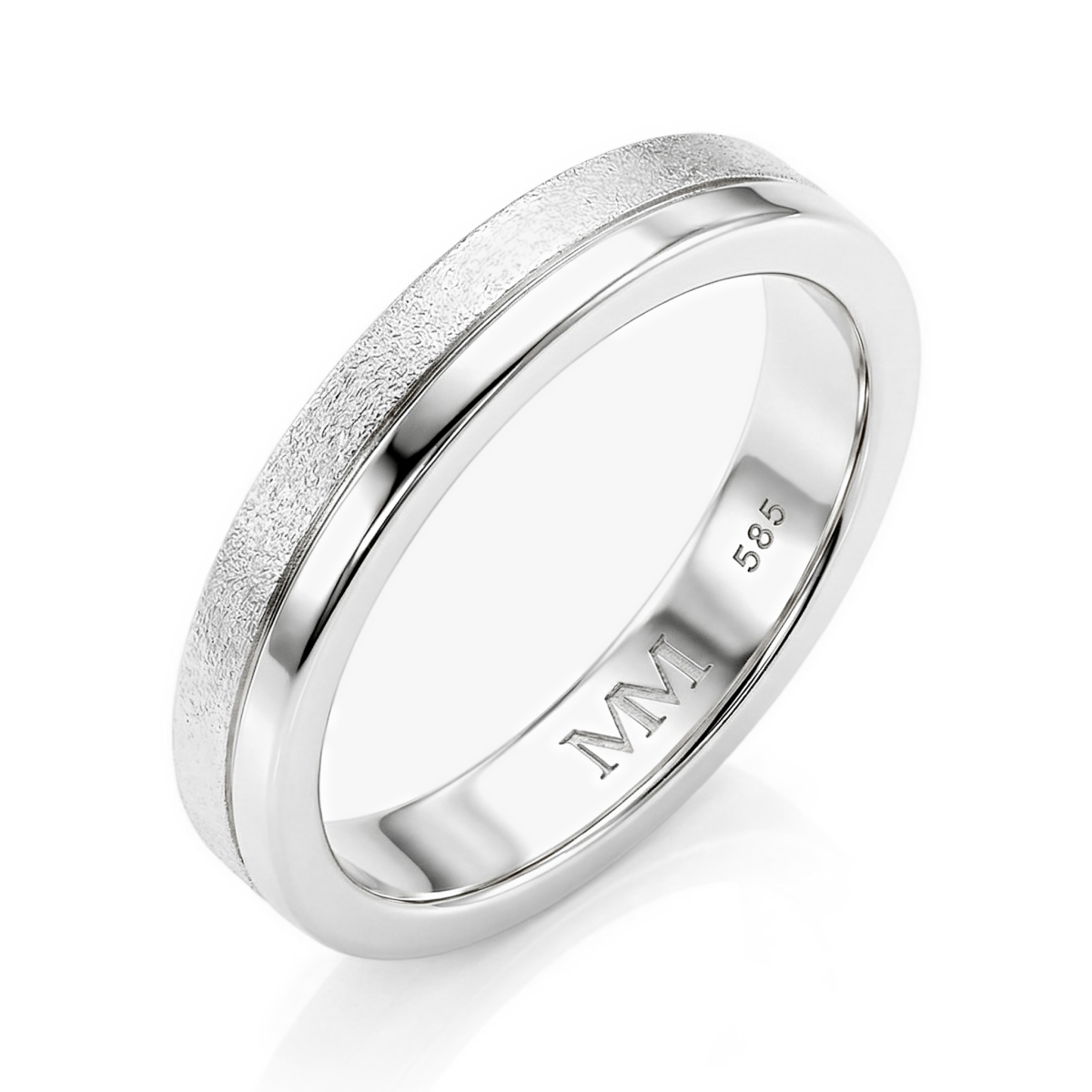 Fortis - Anel elegante escovado e polido para homem
