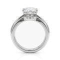 Vespera - Conjunto nupcial em moissanite com pormenores em pavé e aro bifurcado