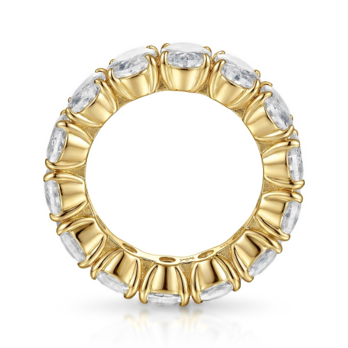 Daphne - Anel de memória completa com moissanite de talhe oval