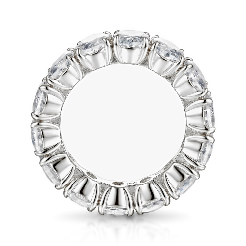 Daphne - Anel de memória completa com moissanite de talhe oval