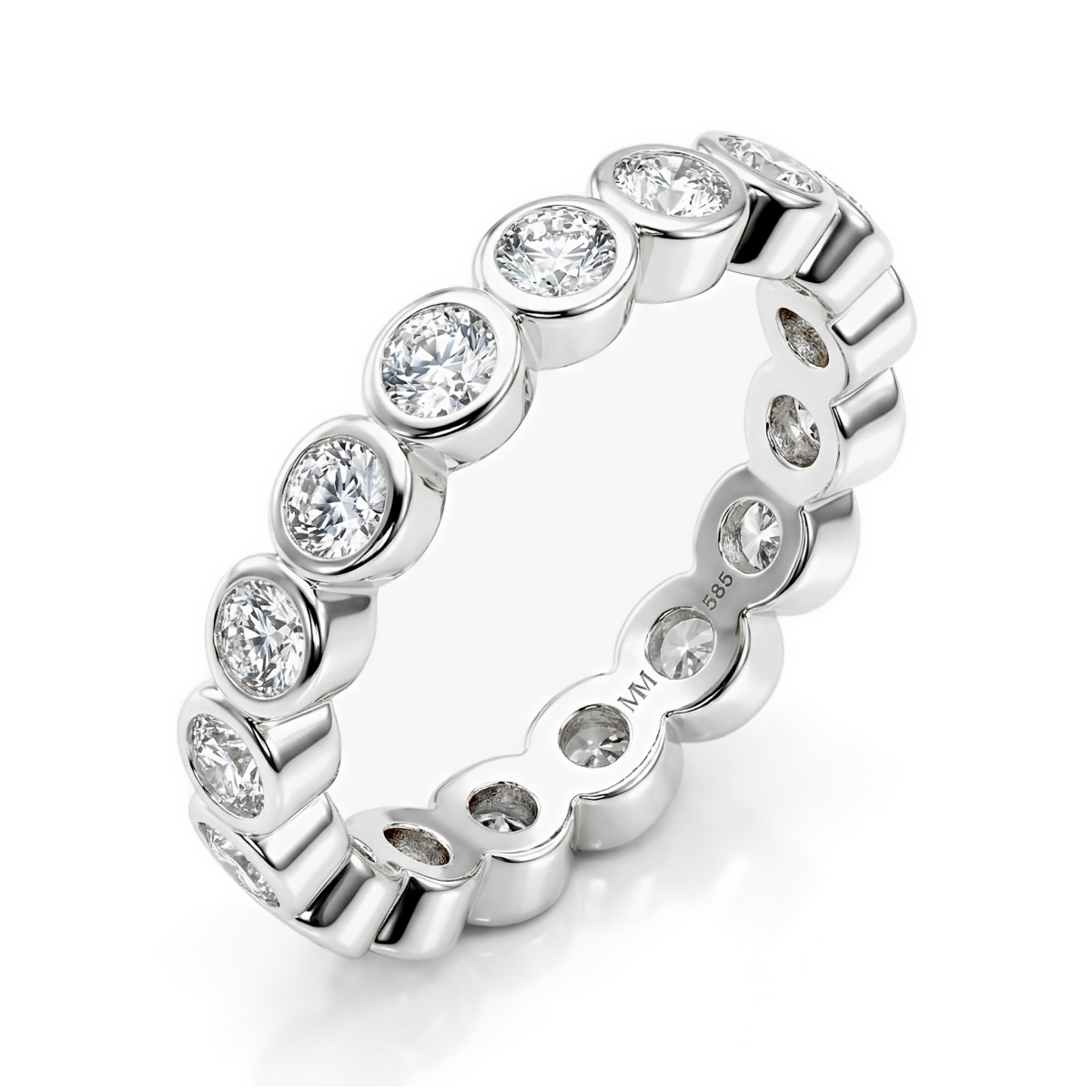 Orbella - Anel de eternidade com moissanite cravada em bisel