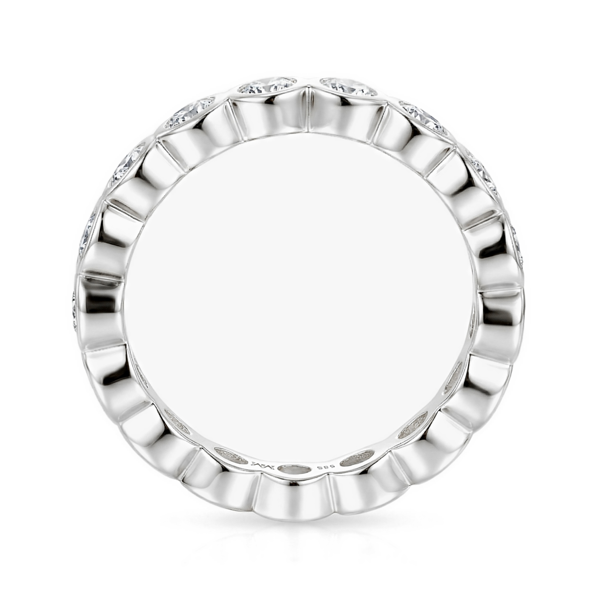Orbella - Anel de eternidade com moissanite cravada em bisel