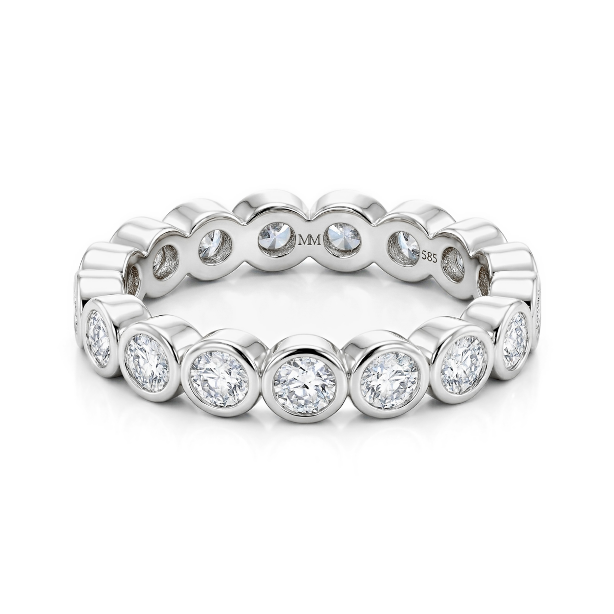 Orbella - Anel de eternidade com moissanite cravada em bisel