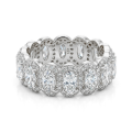 Opaline - Anel de eternidade em moissanite de talhe oval com halo recortado em pavé