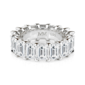 Eterna - Anel de eternidade em moissanite com talhe esmeralda