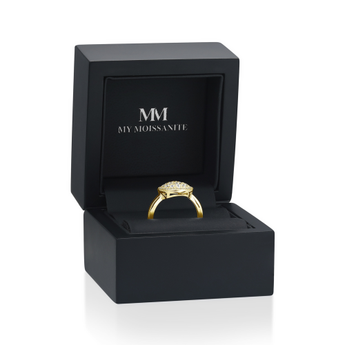 Cirilla - Anel cluster em moissanite com pavé