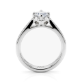 Celeste - Anel de noivado com moissanite com pedras laterais em pavé
